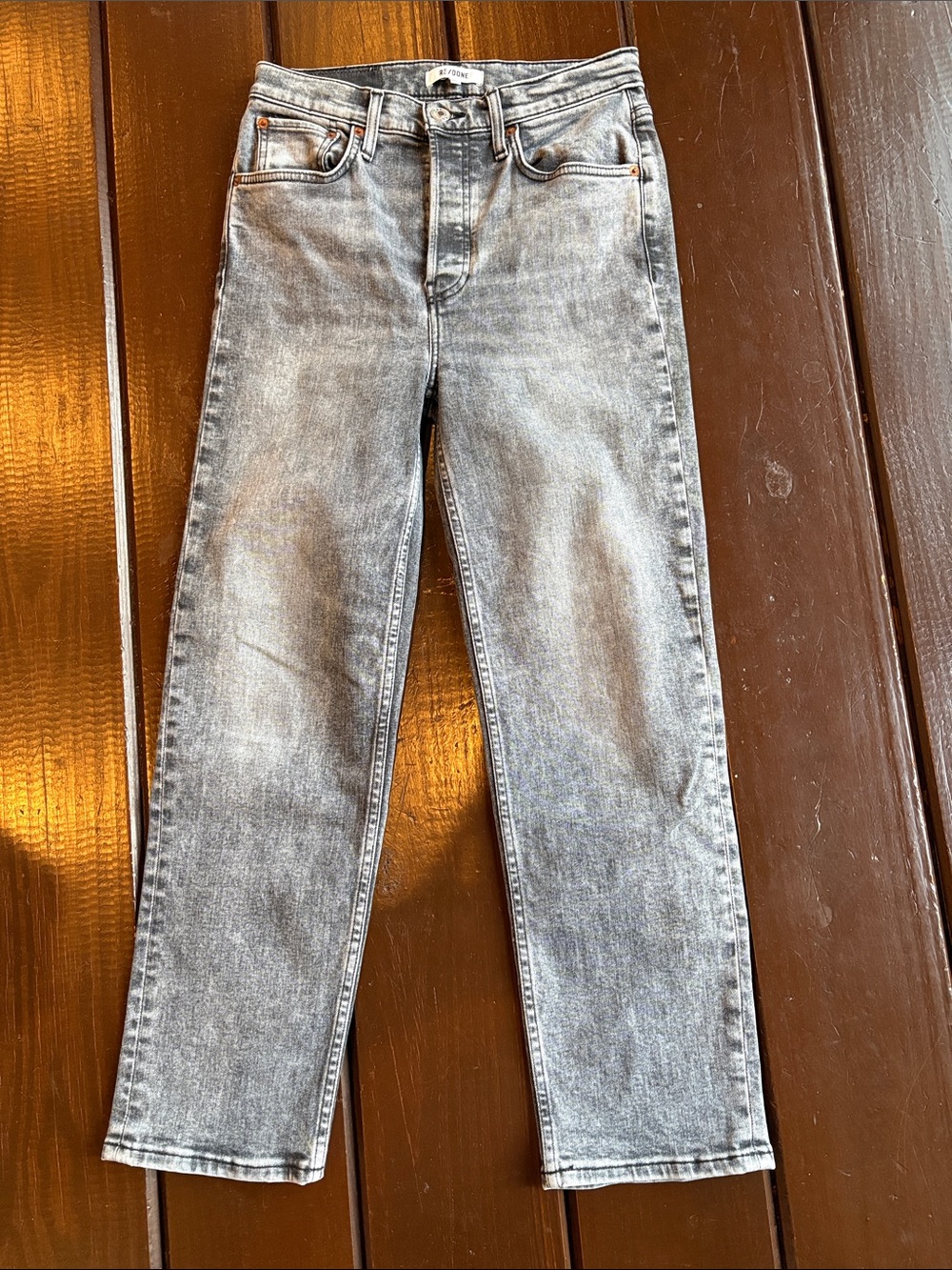 Redone Women’s Sulfade Light Wash Straight Leg Jeans